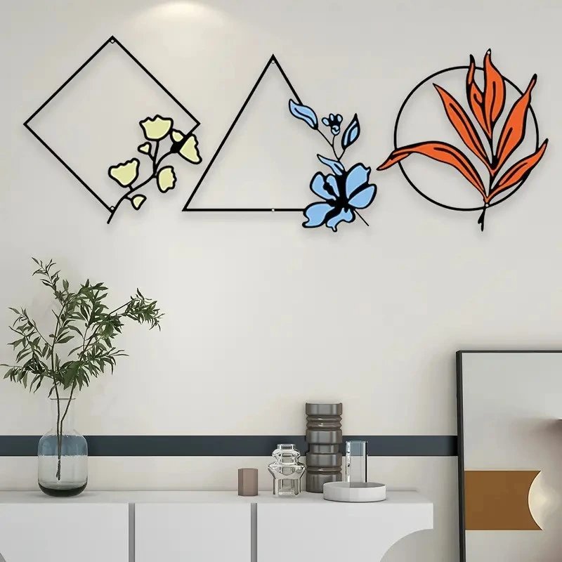 's Floral Metal Wall Art Plant Wall Decor Living Room Bedroom Home Wall Decor Hangings
