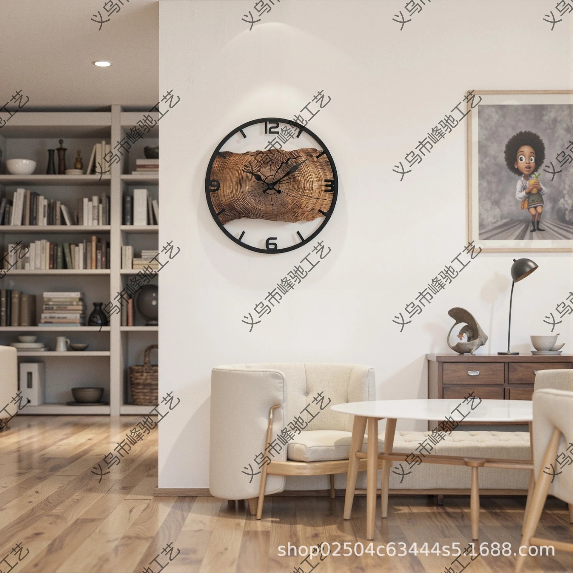 Cream Style Simple Modern Texture Painting 2025 Creative Silent Wall Clock Living Room Entrance Light | Decorative Clock