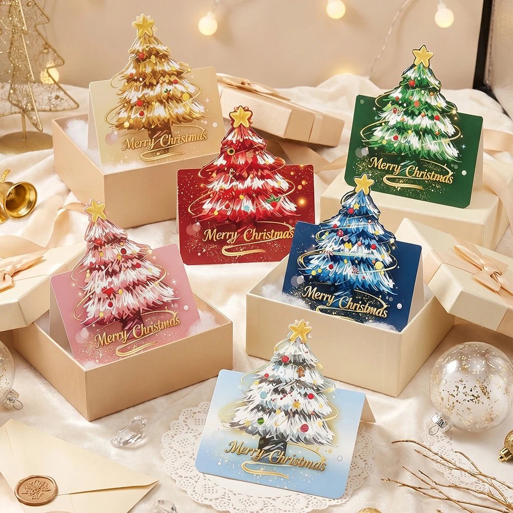 2026 Christmas Tree Christmas Greeting Card Three-dimensional Merry Christmas Holiday Blessing Card | Christmas Decor