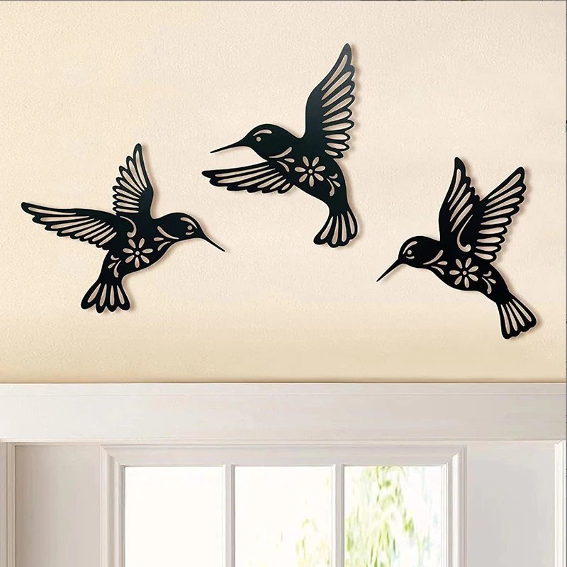 Iron Hummingbird Wall Pendant Creative Home Garden Decorative Wall Decor