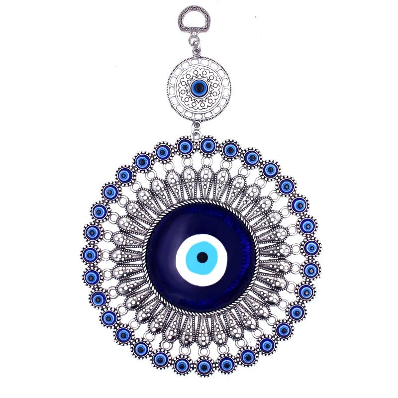 Living Room Evileye Silver Metallic Blue Turkish Eyes Shop Dream Net Wall Hanging Retro Decor | Wall Decor