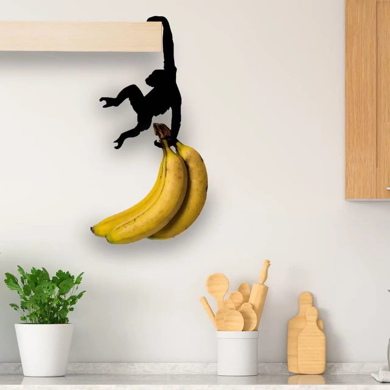 Gorilla-shaped Wooden Hooks Creative Furniture Kitchen Door Back Decor Wooden Decorative Craft Pendants | Decorative Figurine