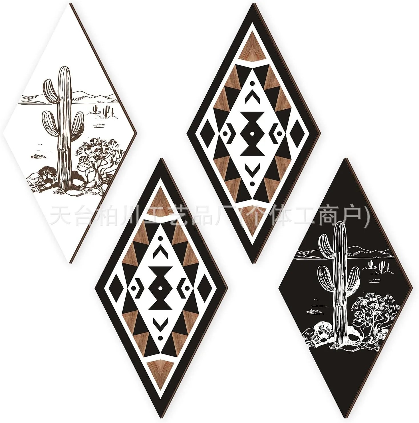 Cactus Wall Decor Aztec Wood Sign Southwest Farmhouse Style Home Decor Nature Themed Wall Decor