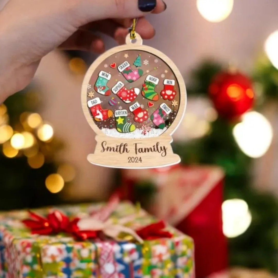 2025 Wooden Christmas Advent Pendant Decor Personalized Family Souvenir 4d Acrylic Printing | Christmas Decor