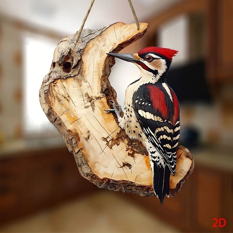 Bird Decor 2d Novelty Creative Bird Decor Pendant Flat Wooden Decorative Craft | Decorative Figurine