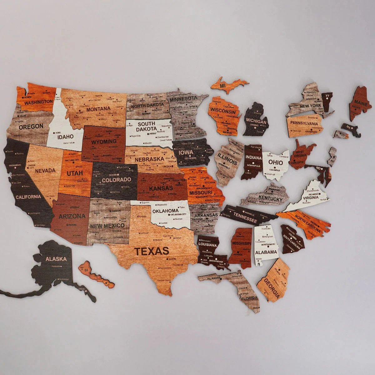 Usa Wooden Map Puzzle Usa Wooden Map Puzzle Home Office Wall Decor