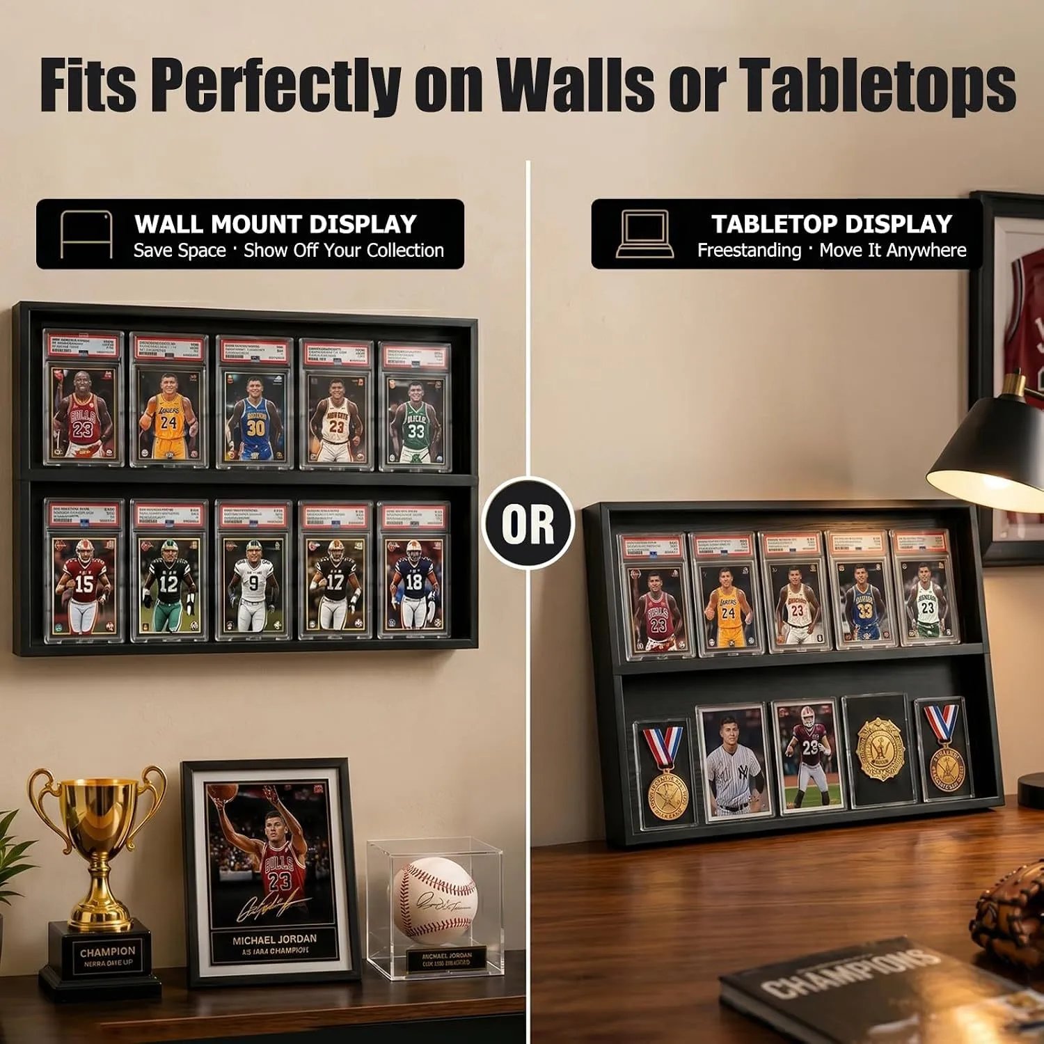 Wooden Wall-mounted Storage Rack Star Card Display Rack Living Room Medal Collection And Organization | Wall Decor