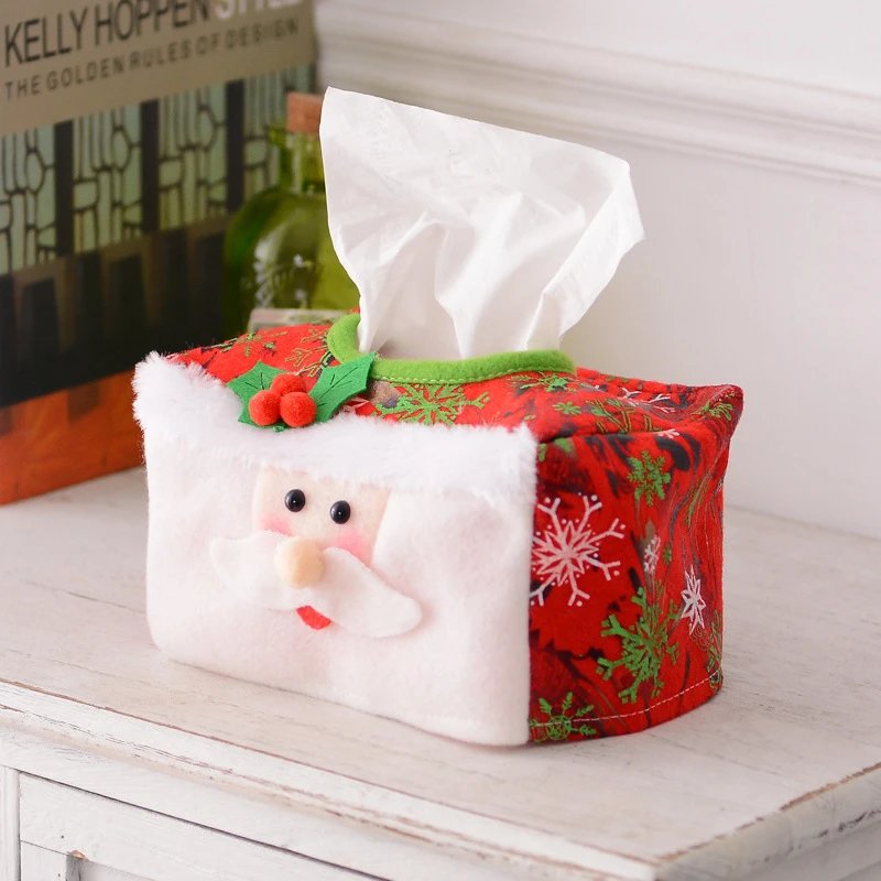Christmas Decor Tissue Cover Christmas Tabletop Decor Atmosphere Decor Christmas Supplies Manufacturer Wholesale
