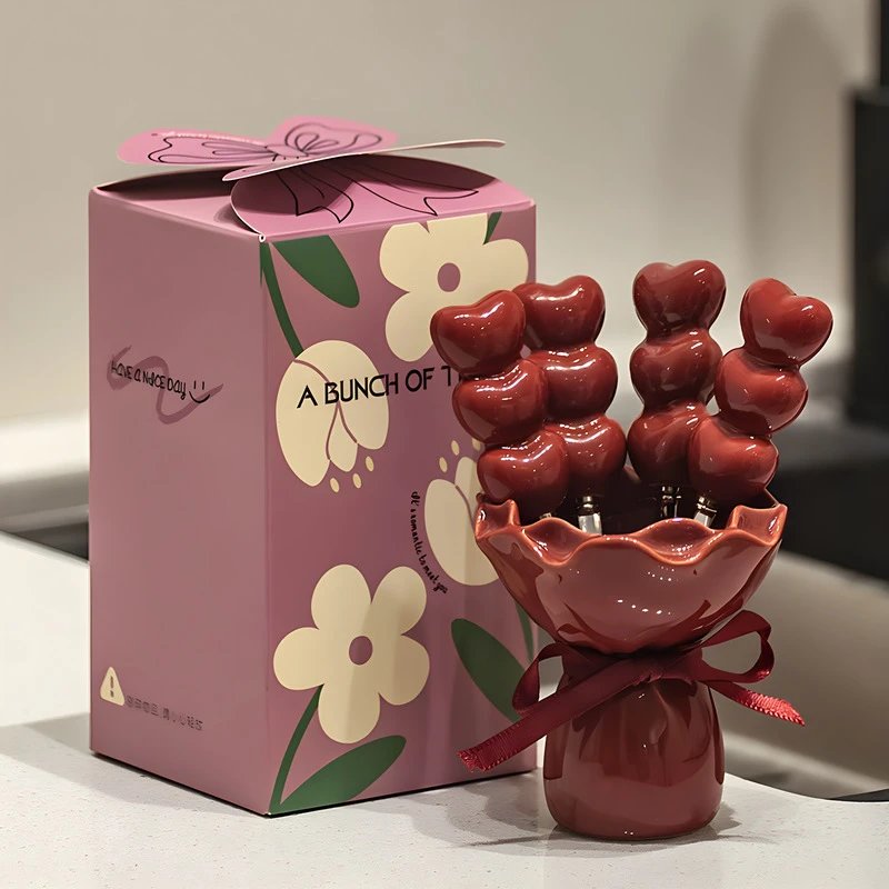 Cute Dessert Fruit Fork Household Tableware High-value Creative Ceramic Storage Jar Stainless Steel Small | Storage Organizer