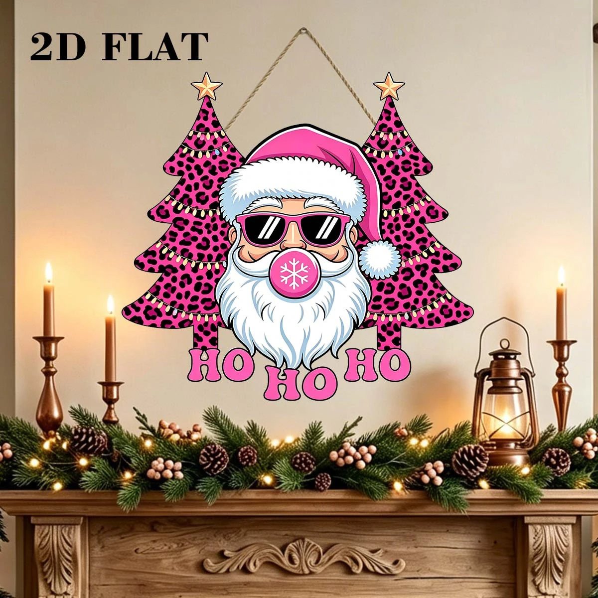 Christmas 2d Wooden Hanging Tag Santa Claus Gingerbread Man Snowman Door Window Hanging Wooden Board Decor Christmas Decor