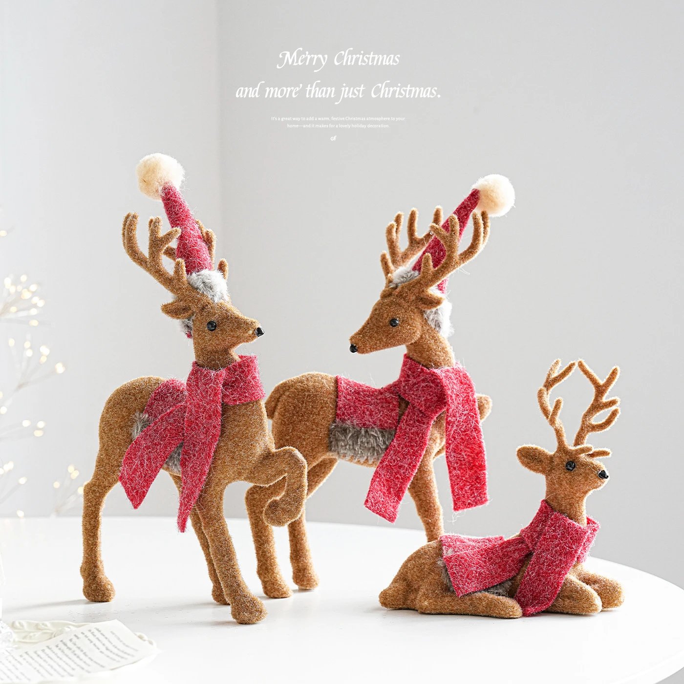 Christmas Plastic Standing Back Hat With Feet Raised Elk Ornament Christmas Atmosphere Party Decor | Christmas Decor
