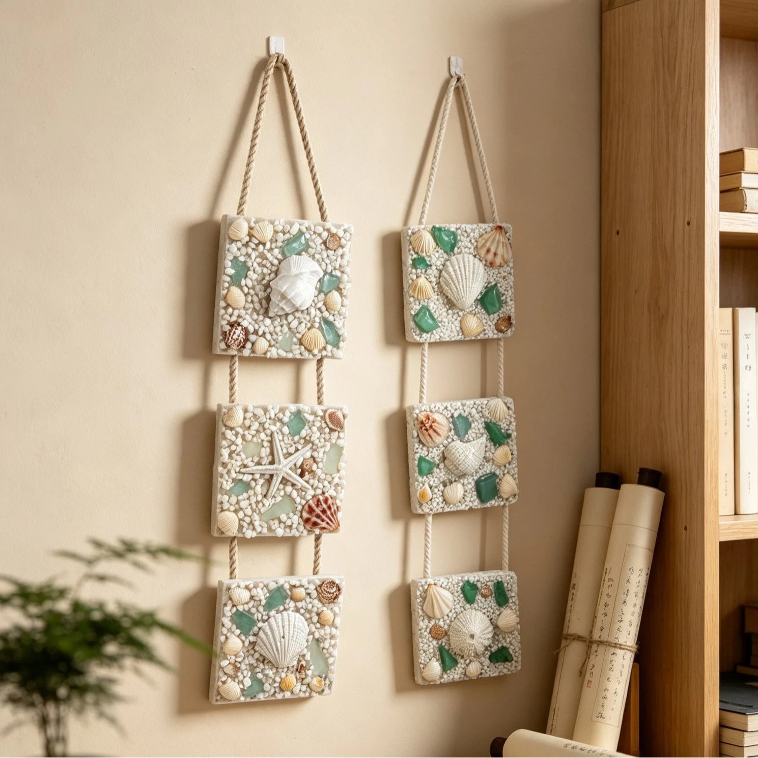 Ocean Style Square Hangings Porch Decor Home Accommodations Balcony Decor Living Room Wall Hangings | Wall Decor