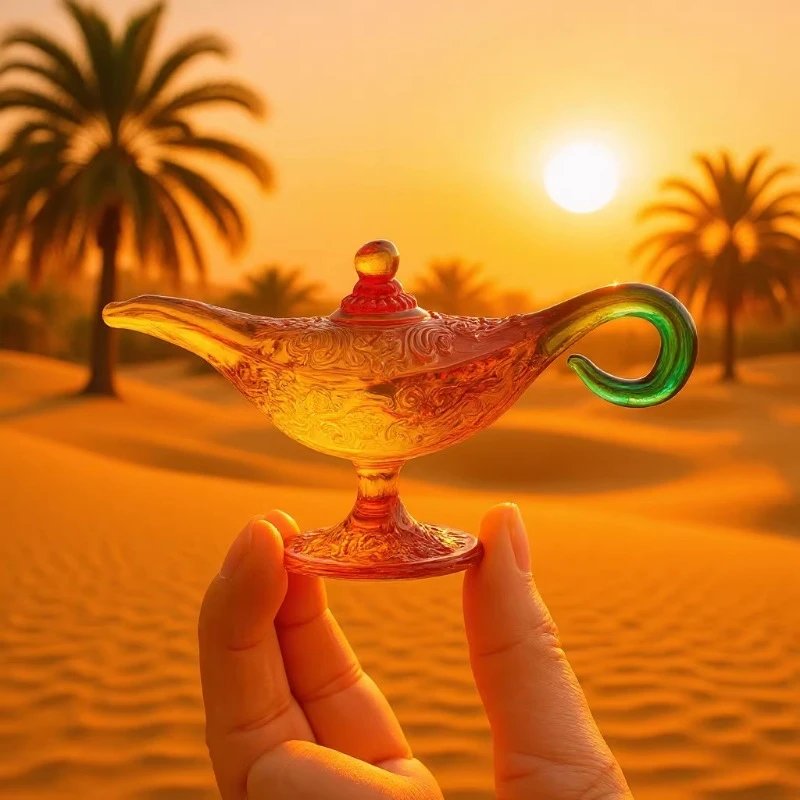 Aladdin Crystal Magic Lamp Retro Pattern Creative Decorative Craft Ornament Wishing Gifts Wholesale | Decorative Lighting