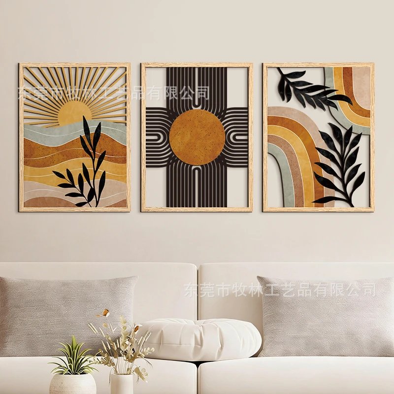 Boho Wooden Hollow Pendant Sun Leaf Decor Wall Decor Wooden Decor