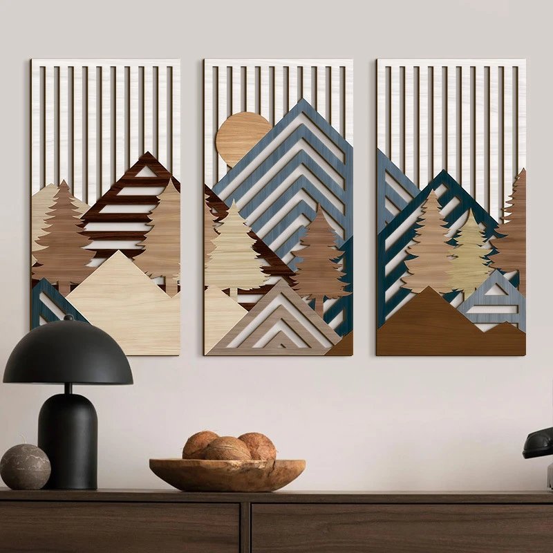 Bohemian Hollow Wooden Hanging Wall Decor Pendant Cottage-style Bedroom Living Room Wall Decor Wall Hanging