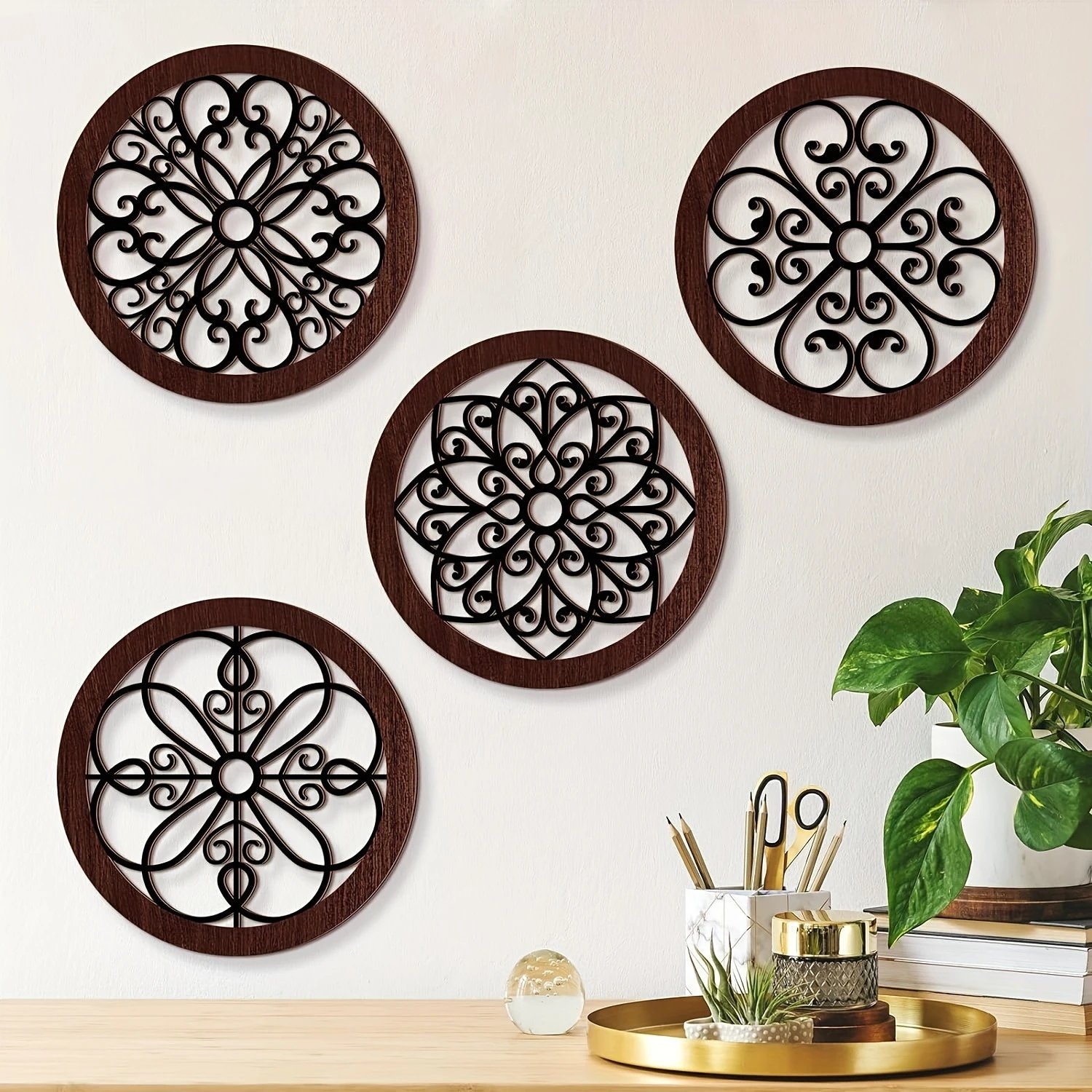 Retro Circular Classical Style Wall Decor Door Sign Pendant Wooden Hanging Sign Hanging Wooden Sign Label Pendant