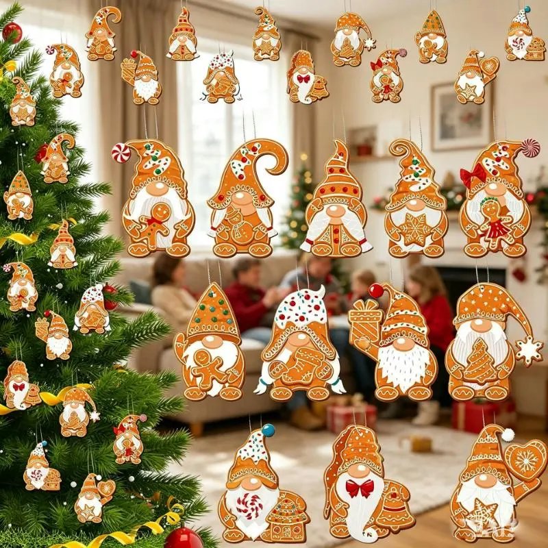 Christmas Dwarf Wooden Pendant Home Christmas Tree Holiday Party Atmosphere Decor Pendant Set | Christmas Decor