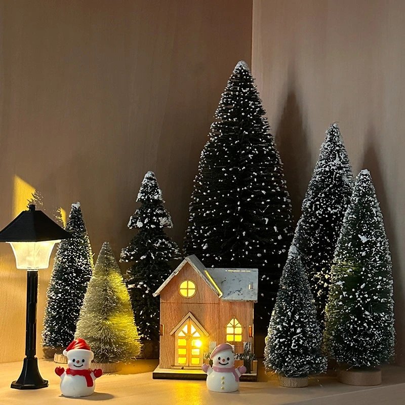 Mysterious 2026 Flocked Red Butterfly Christmas Tree Home Tabletop Decor DIY Small Christmas Decor