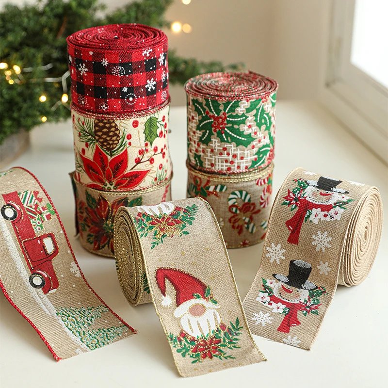 Burlap Christmas Ribbon Christmas Tree Rattan Garland Decor Ribbon Webbing Party Supplies Atmosphere | Christmas Decor