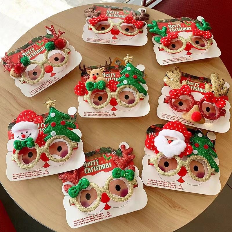 Christmas Glasses Frame Christmas Decor Glasses Christmas Glasses Santa Glasses Party Decor Gift Card Paper