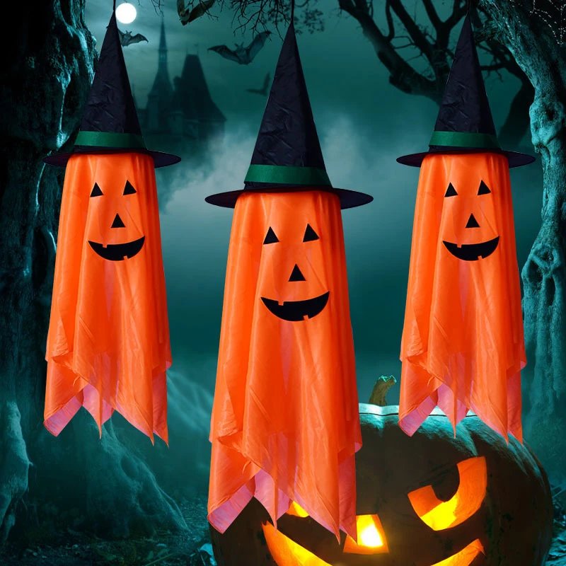 Halloween Cute Decor Pumpkin Pendant Wizard Hat Venue Decor Cute Little Hanging Ghost Festival Decor | Halloween Decor