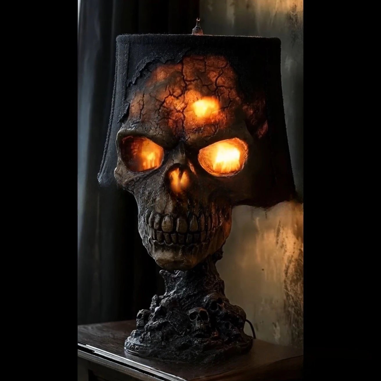 Halloween Skull Light Skull Lamp Garden Lamp Resin Ghost Festival Garden Decor Decorative Craft | Halloween Decor