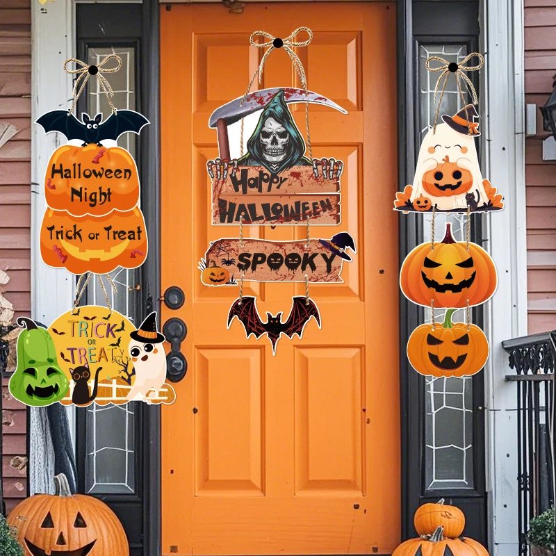 Halloween Door Hangings Halloween Party Decor Pumpkin Bats Door Hangings Ghost Festival Decor Atmosphere | Halloween Decor