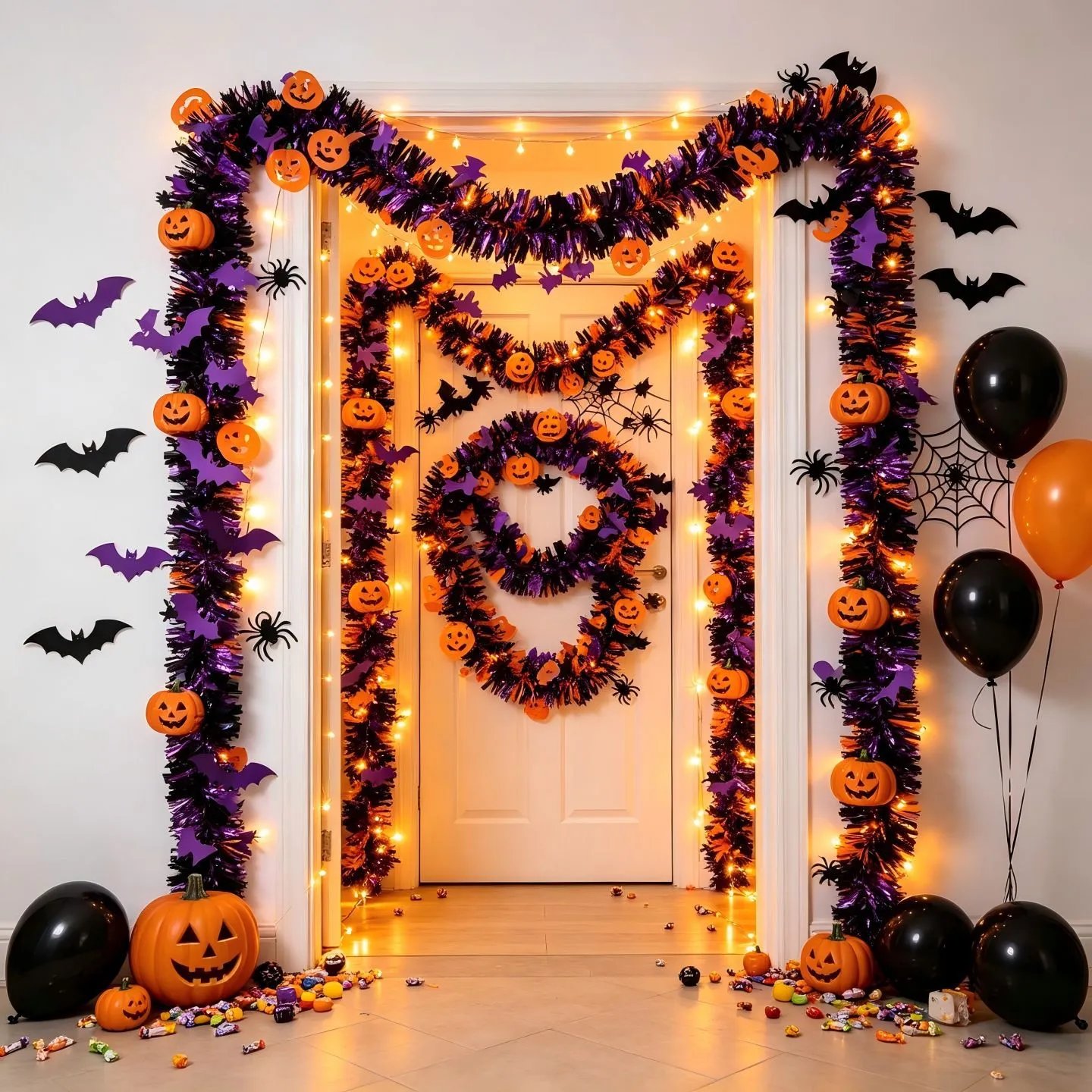 Halloween Decor Ghost Pumpkins Colorful Banners Shopping Mall Store Theme Events Atmosphere Party Scene Layout